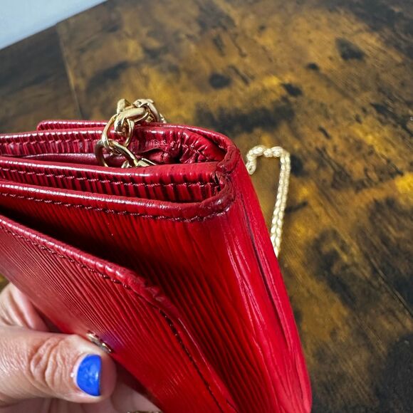 Louis Vuitton Red Epi Leather Vintage Wallet Padlock Gold Hardware Women - Picture 13 of 15